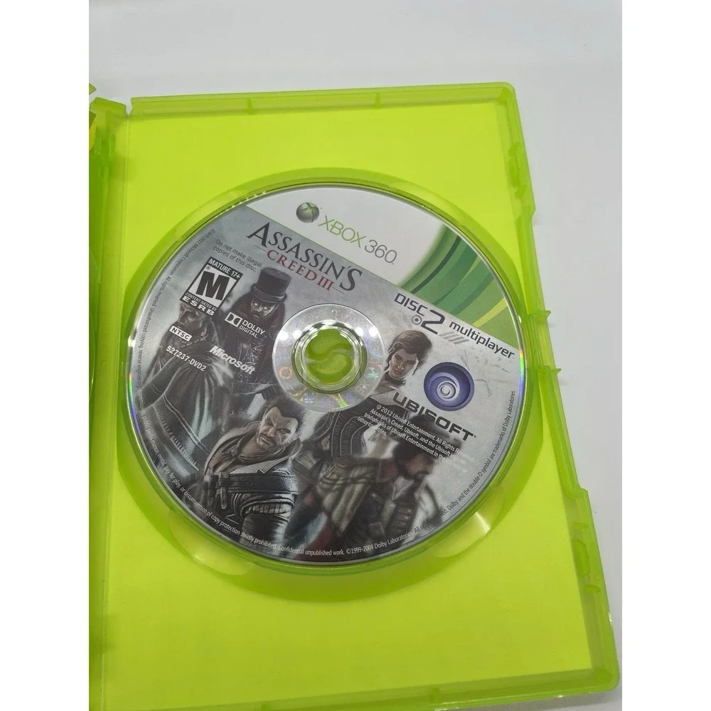 Assassin's Creed 3 Microsoft Xbox 360, 2012, Complete in Box, Tested Working